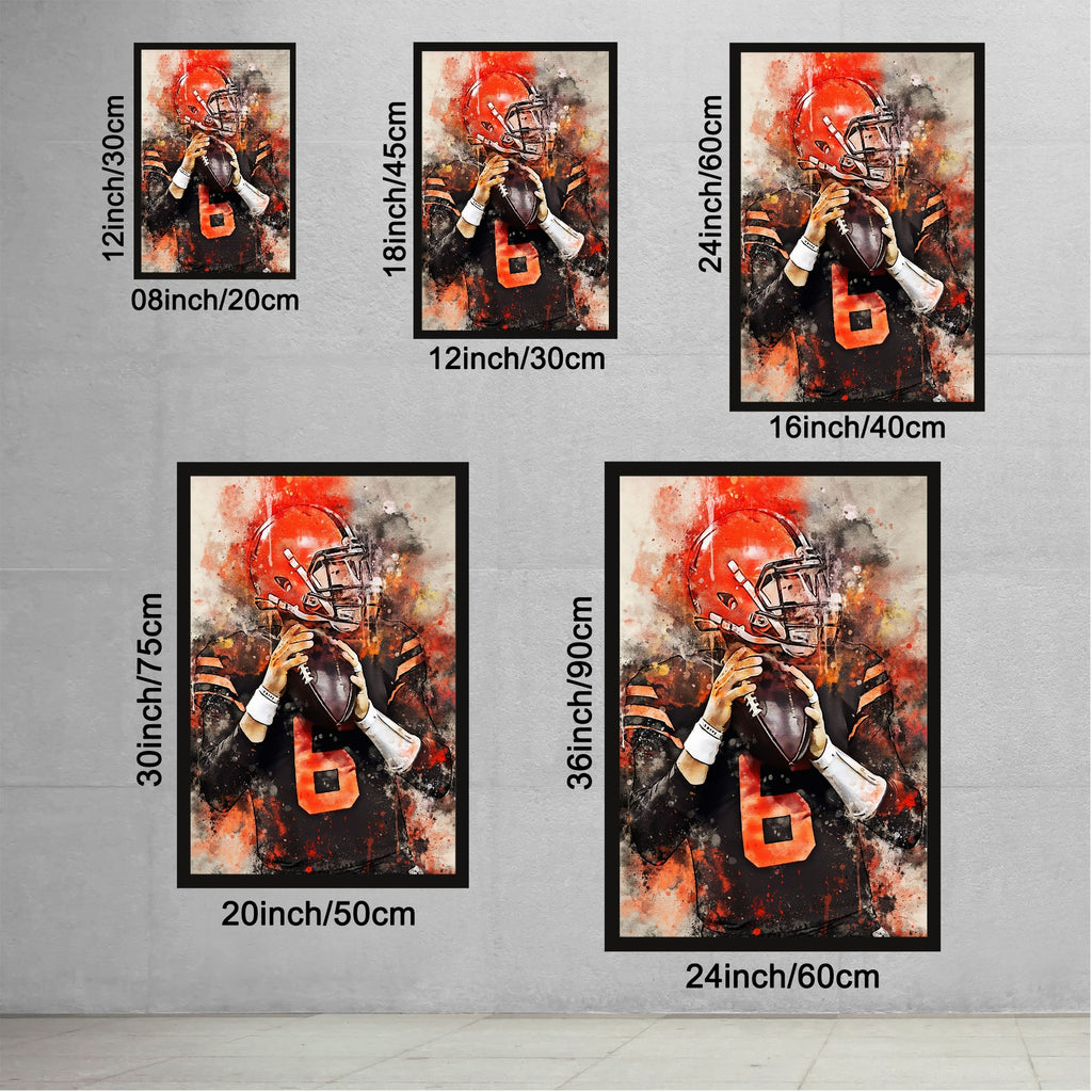 Baker Mayfield Celebrity Sports Art Poster School Dining Room Decoration 3 Canvas Wall Art Poster Decor Gift