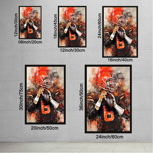 Baker Mayfield Celebrity Sports Art Poster School Dining Room Decoration 3 Canvas Wall Art Poster Decor Gift