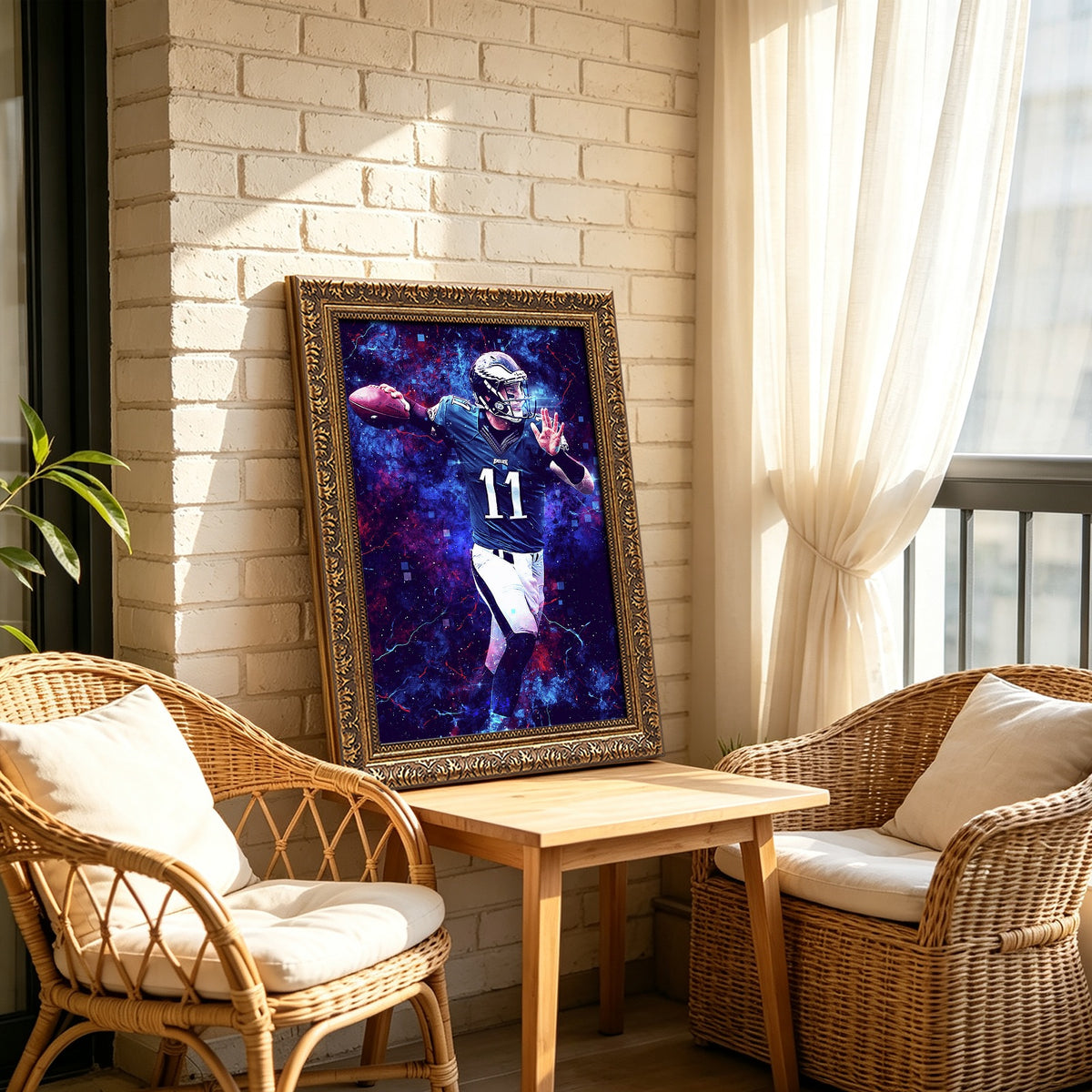 Carson Wentz Sports Celebrity Art Deco Poster 2 Canvas Wall Art Poster Decor Gift