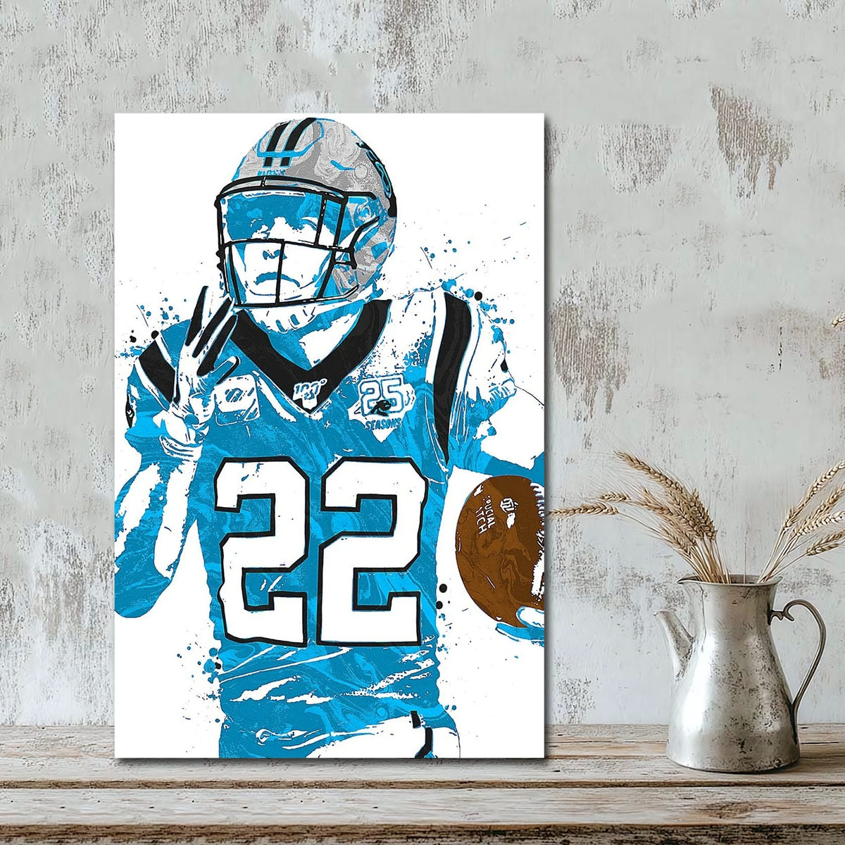Christian McCaffrey Art Poster 1 Canvas Wall Art Poster Decor Gift