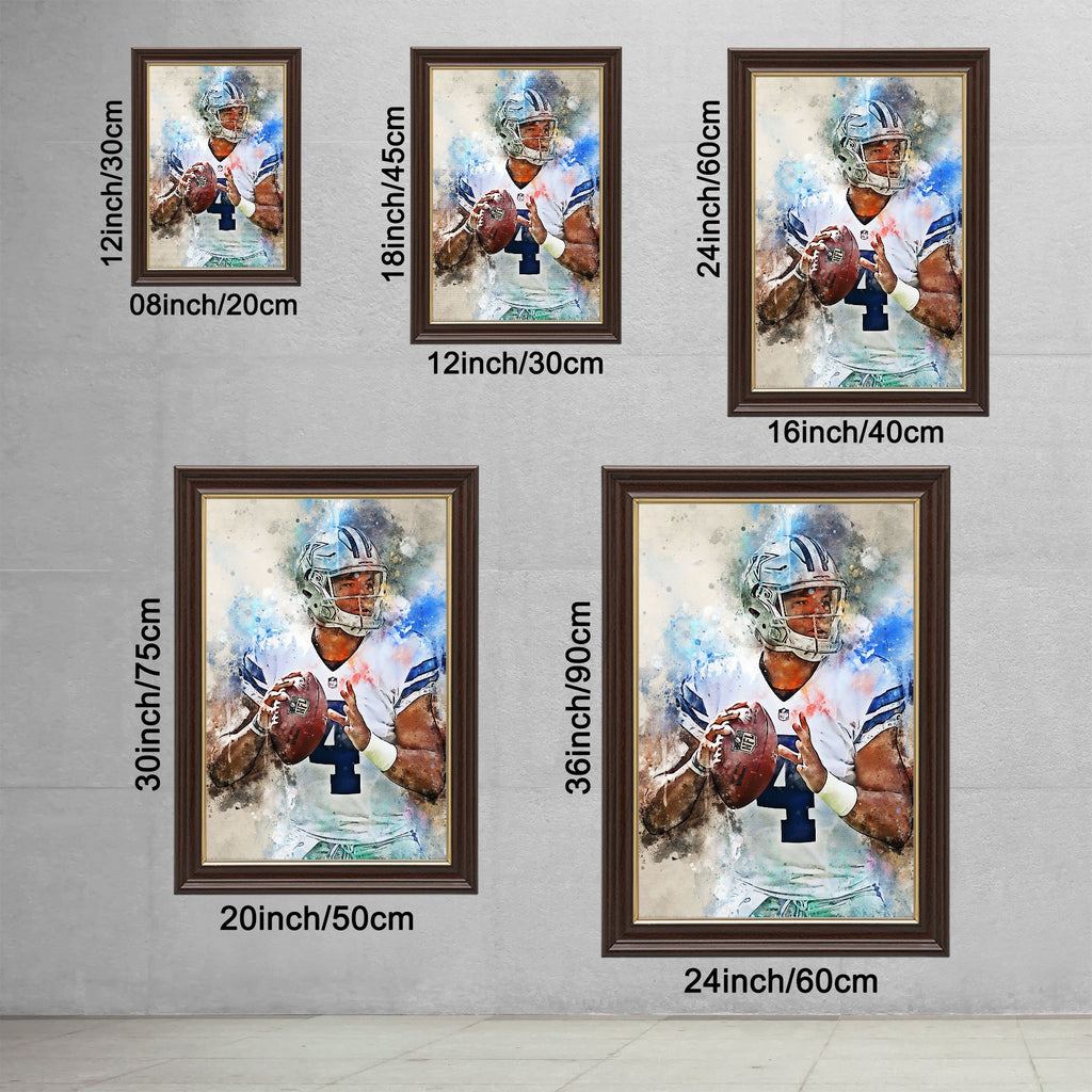 Dak Prescott Celebrity Sports Art Poster School Dining Room Decoration 5 Canvas Wall Art Poster Decor Gift