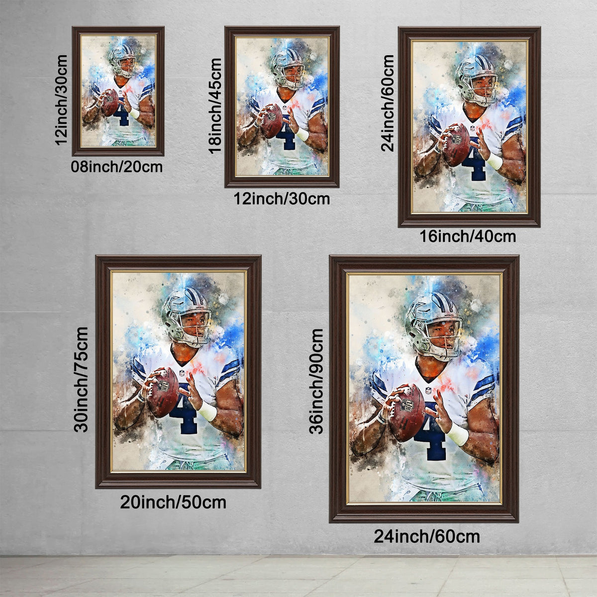 Dak Prescott Celebrity Sports Art Poster School Dining Room Decoration 5 Canvas Wall Art Poster Decor Gift