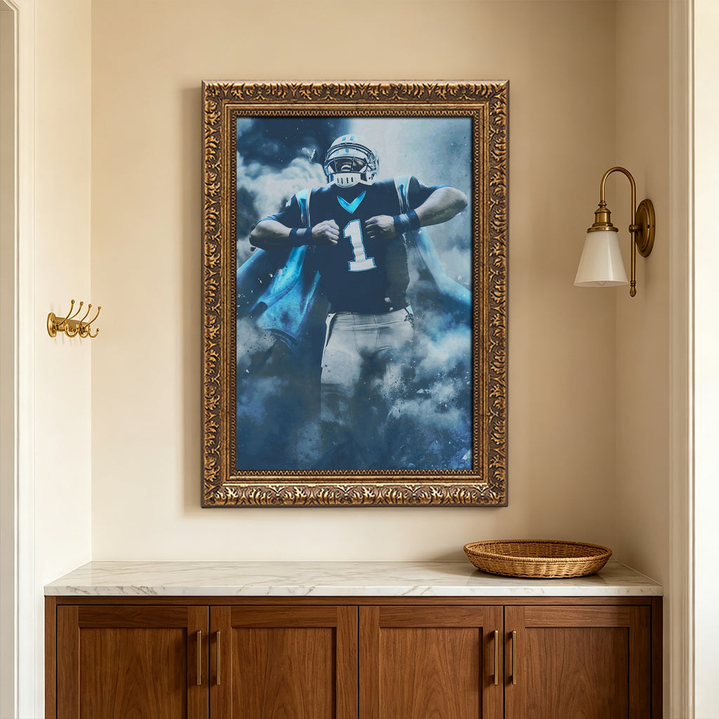 Cam Newton Sports Celebrity Art Deco Poster 2 Canvas Wall Art Poster Decor Gift