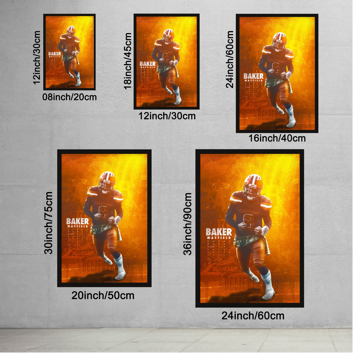 Baker Mayfield Sports Celebrity Art Deco Poster 8 Canvas Wall Art Poster Decor Gift