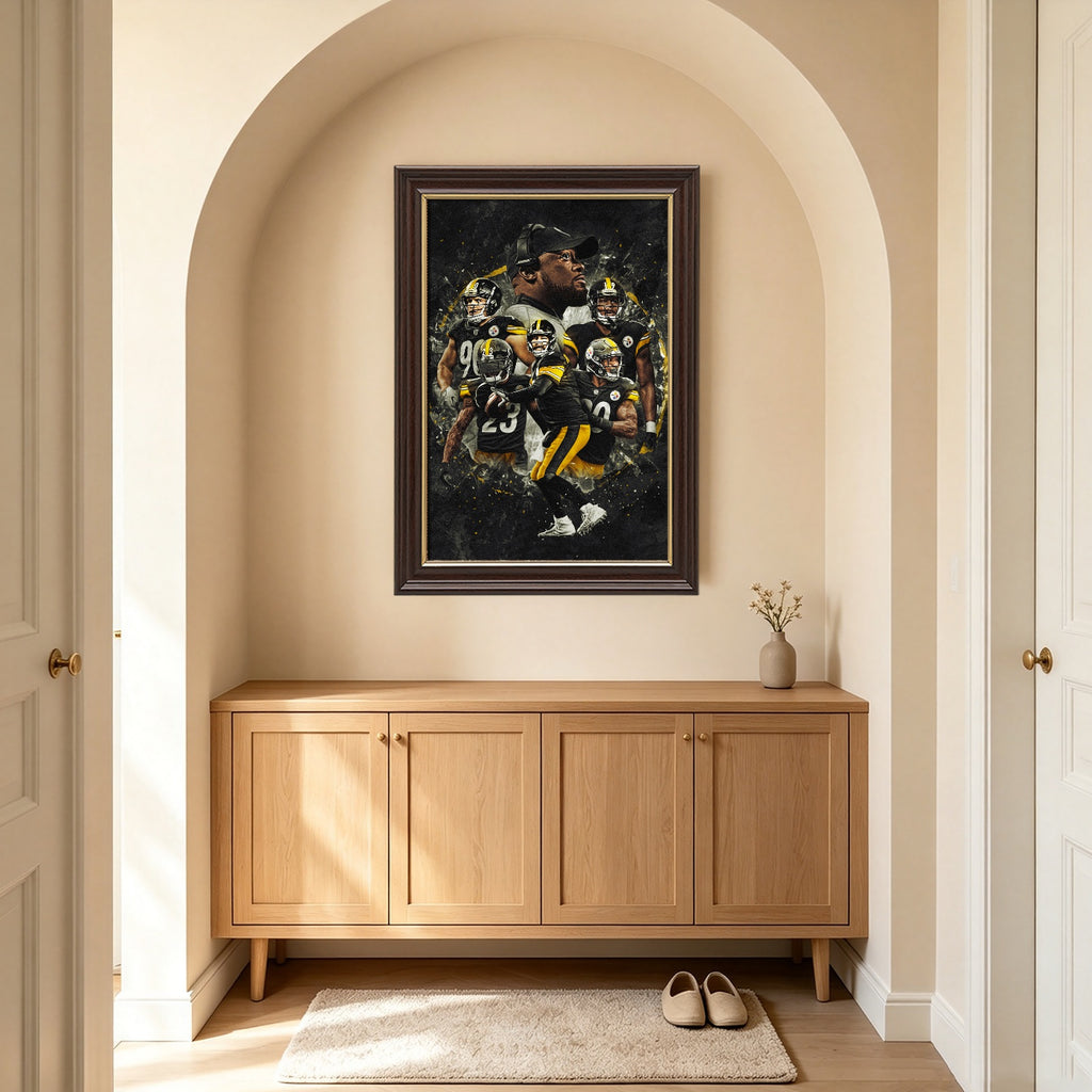 Ben Roethlisberger JuJu Smith Schuster TJ Watt Art Sports Decorative Poster School Dormitory 3 Canvas Wall Art Poster Decor Gift