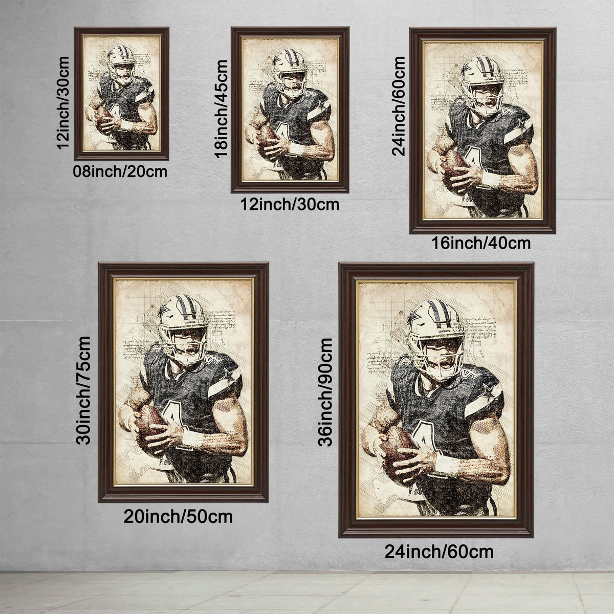 Dak Prescott Sports Celebrity Art Deco Poster 5 Canvas Wall Art Poster Decor Gift