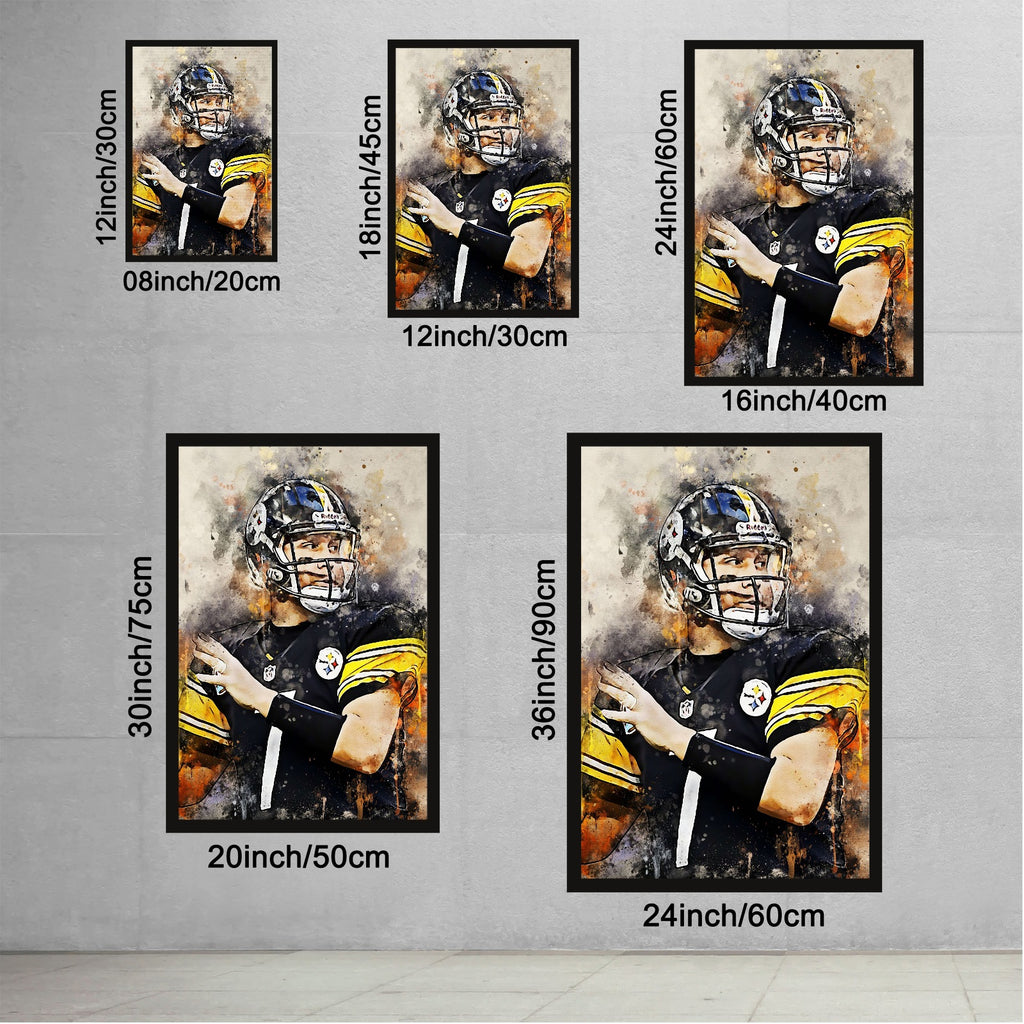 Ben Roethlisberger Celebrity Sports Art Poster School Dining Room Decoration 6 Canvas Wall Art Poster Decor Gift