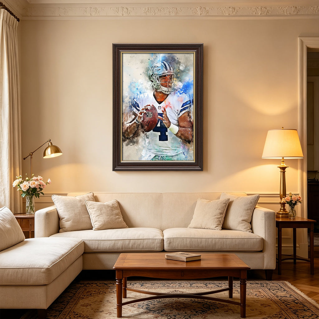 Dak Prescott Celebrity Sports Art Poster School Dining Room Decoration 5 Canvas Wall Art Poster Decor Gift