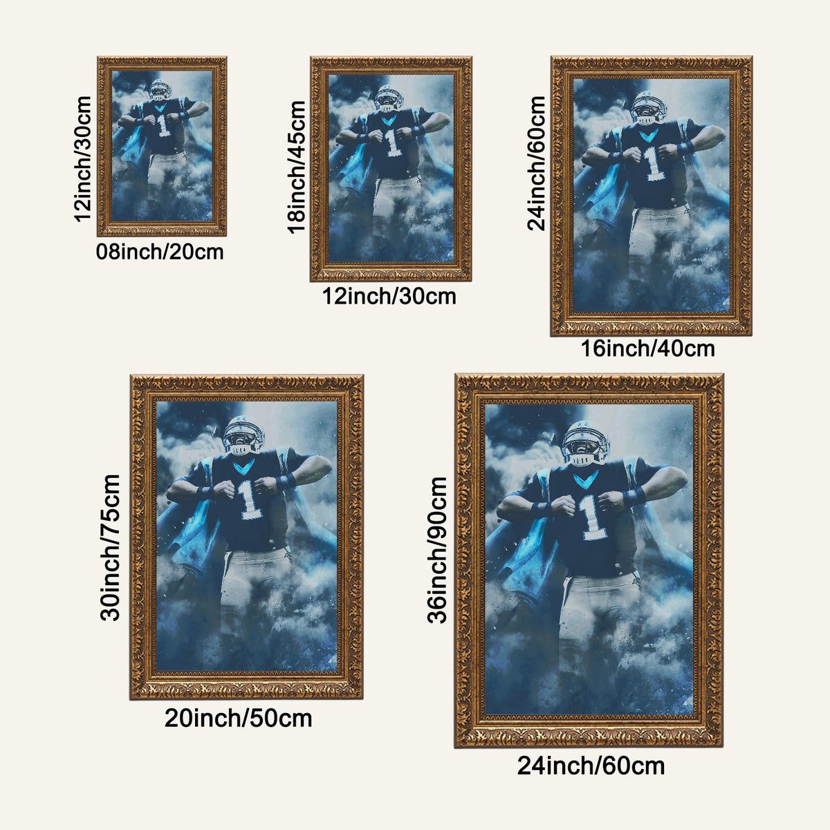Cam Newton Sports Celebrity Art Deco Poster 2 Canvas Wall Art Poster Decor Gift