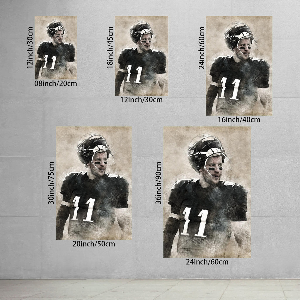 Carson Wentz Sports Celebrity Art Deco Poster 1 Canvas Wall Art Poster Decor Gift