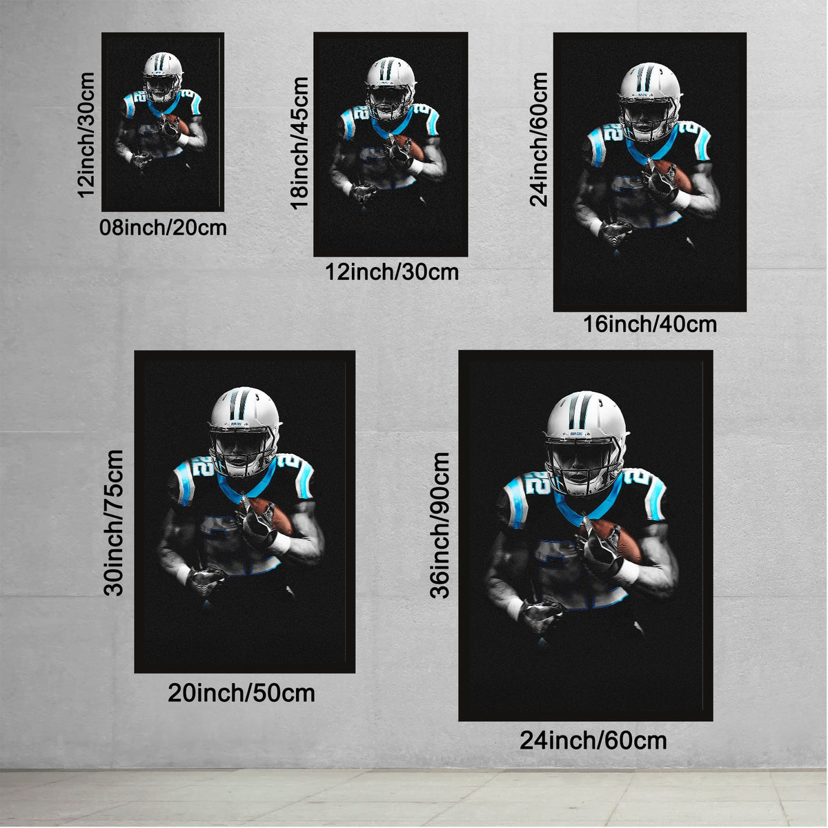Christian McCaffrey Art Sports Decorative Poster School Dormitory 5 Canvas Wall Art Poster Decor Gift