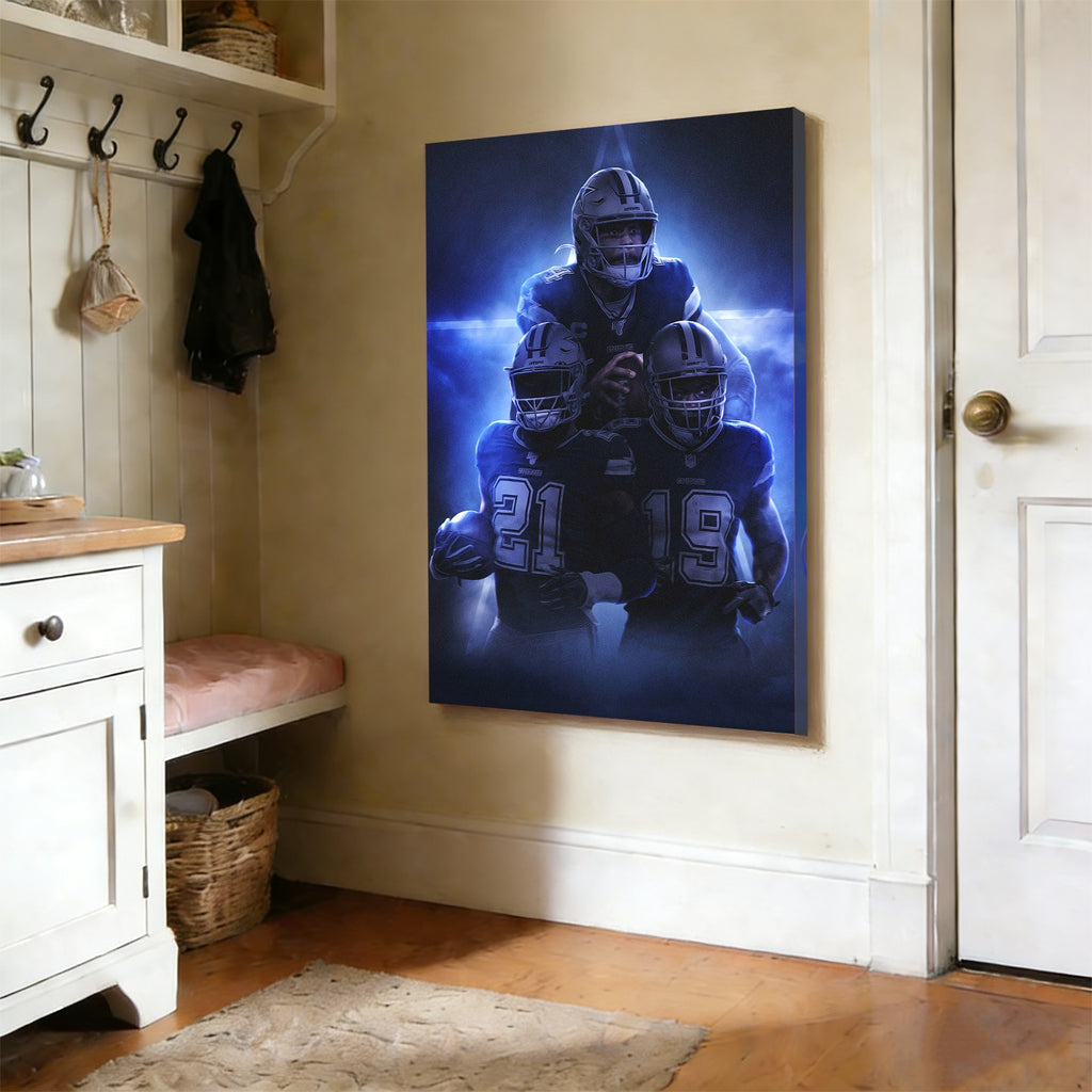 Dak Prescott Amari Cooper Ezekiel Elliott Art Sports Decorative Poster School Dormitory 3 Canvas Wall Art Poster Decor Gift