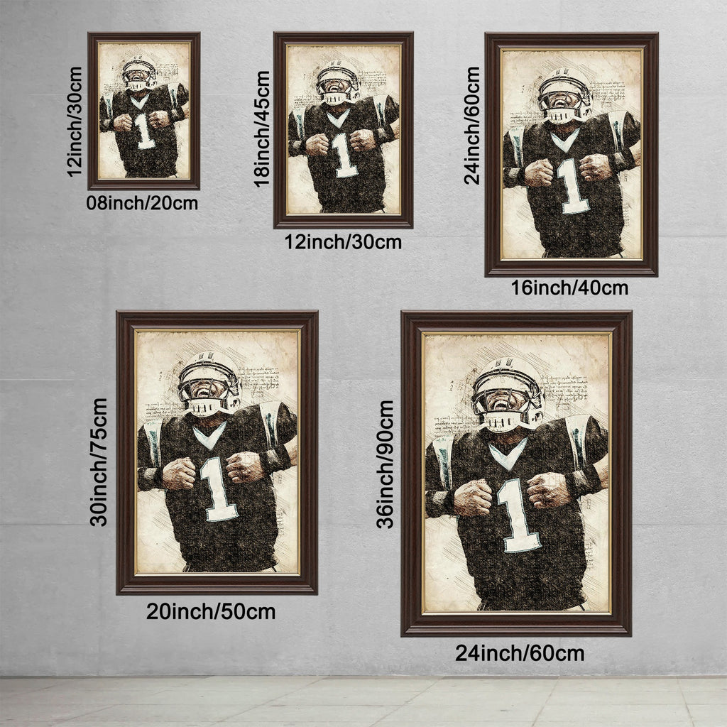 Cam Newton Sports Celebrity Art Deco Poster 8 Canvas Wall Art Poster Decor Gift