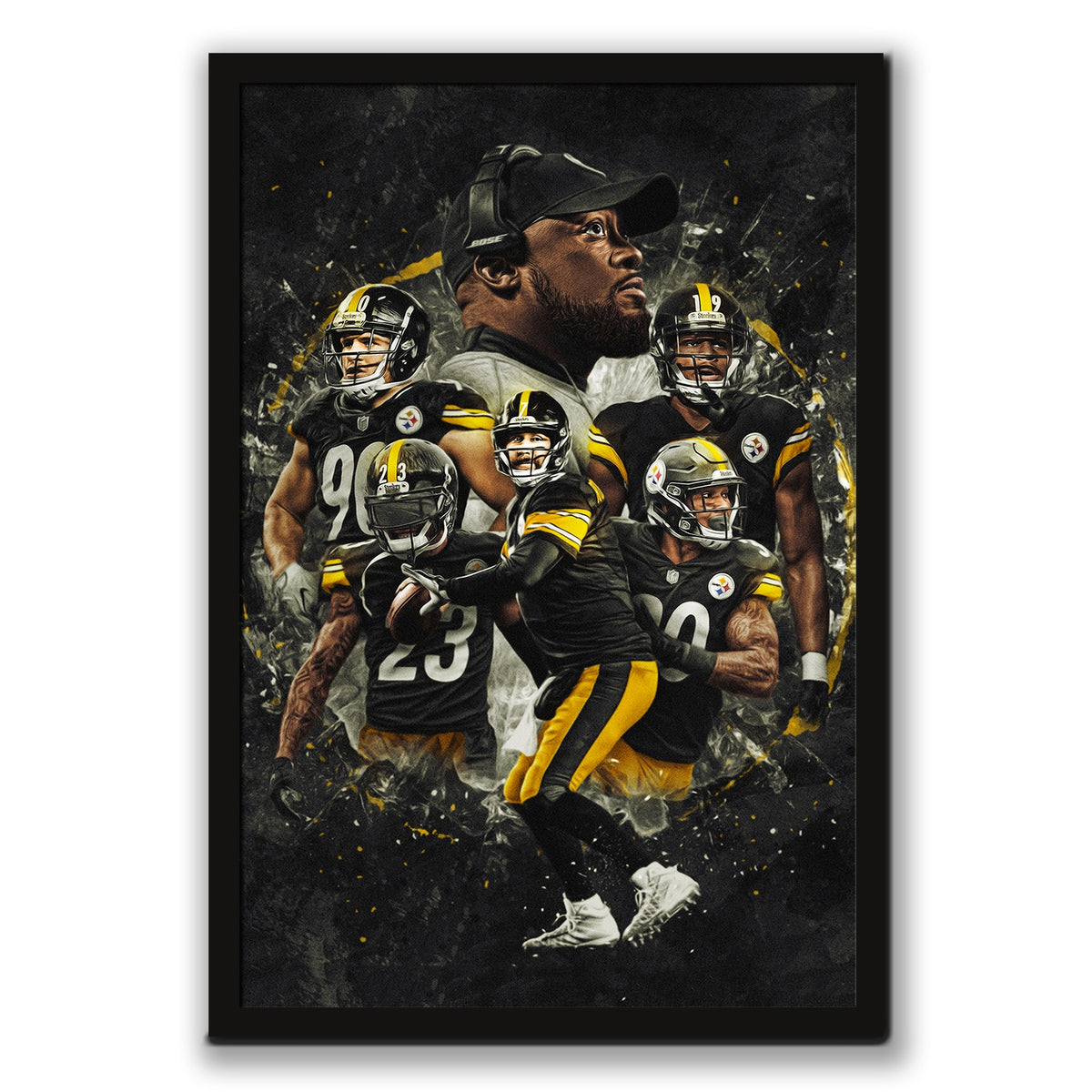 Ben Roethlisberger JuJu Smith Schuster TJ Watt Art Sports Decorative Poster School Dormitory 3 Canvas Wall Art Poster Decor Gift