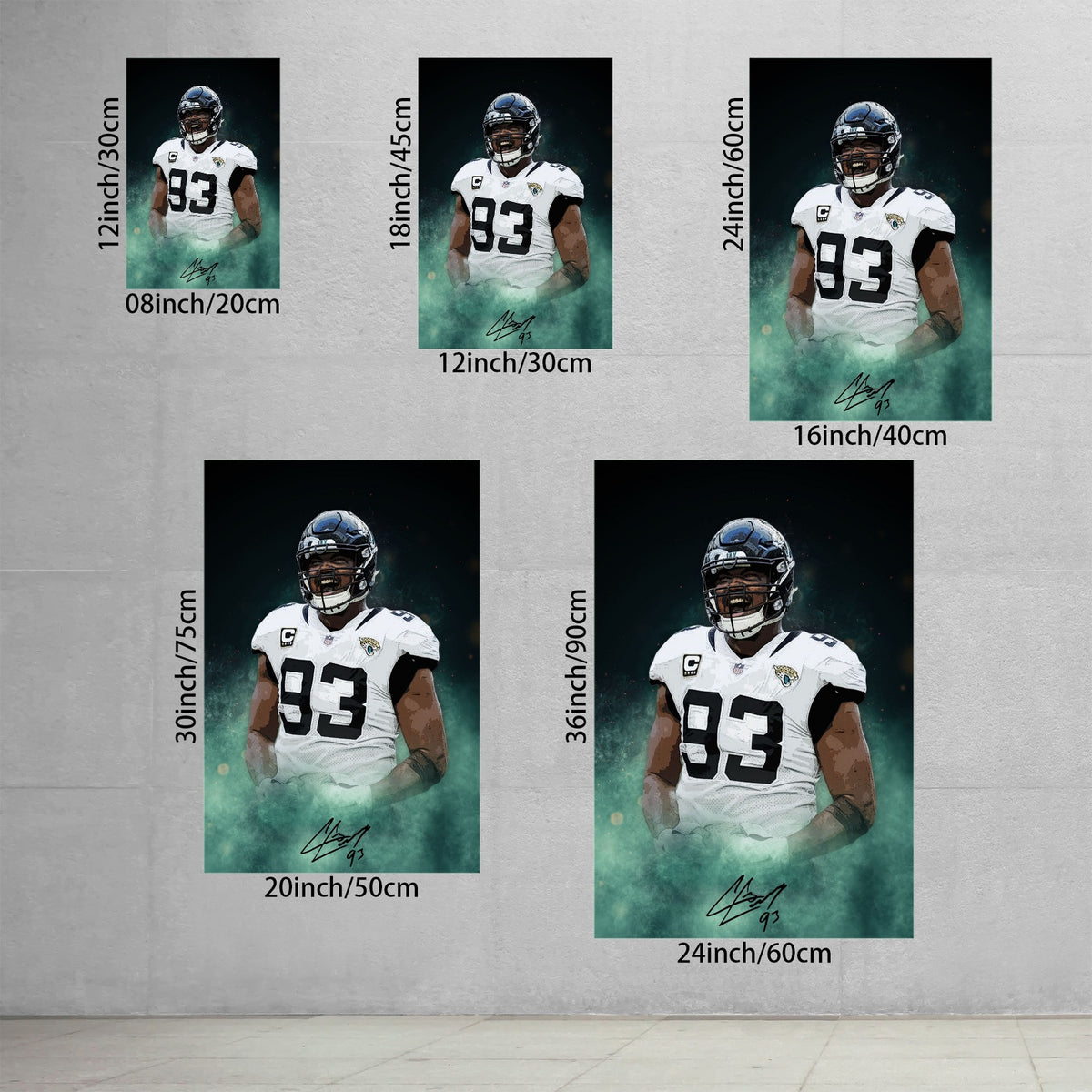 Calais Campbell Celebrity Sports Art Poster School Dining Room Decoration 7 Canvas Wall Art Poster Decor Gift