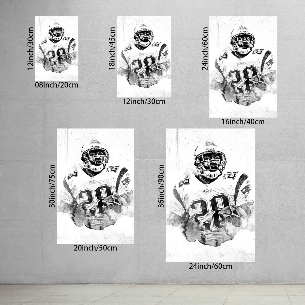 Corey Dillon Art Sports Decorative Poster School Dormitory 1 Canvas Wall Art Poster Decor Gift