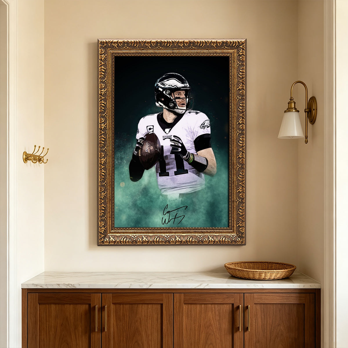 Carson Wentz Celebrity Sports Art Poster School Dining Room Decoration 0 Canvas Wall Art Poster Decor Gift