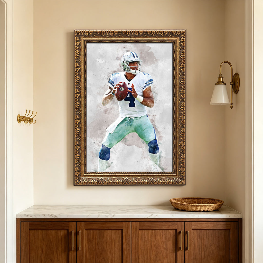 Dak Prescott Celebrity Sports Art Poster School Dining Room Decoration 4 Canvas Wall Art Poster Decor Gift