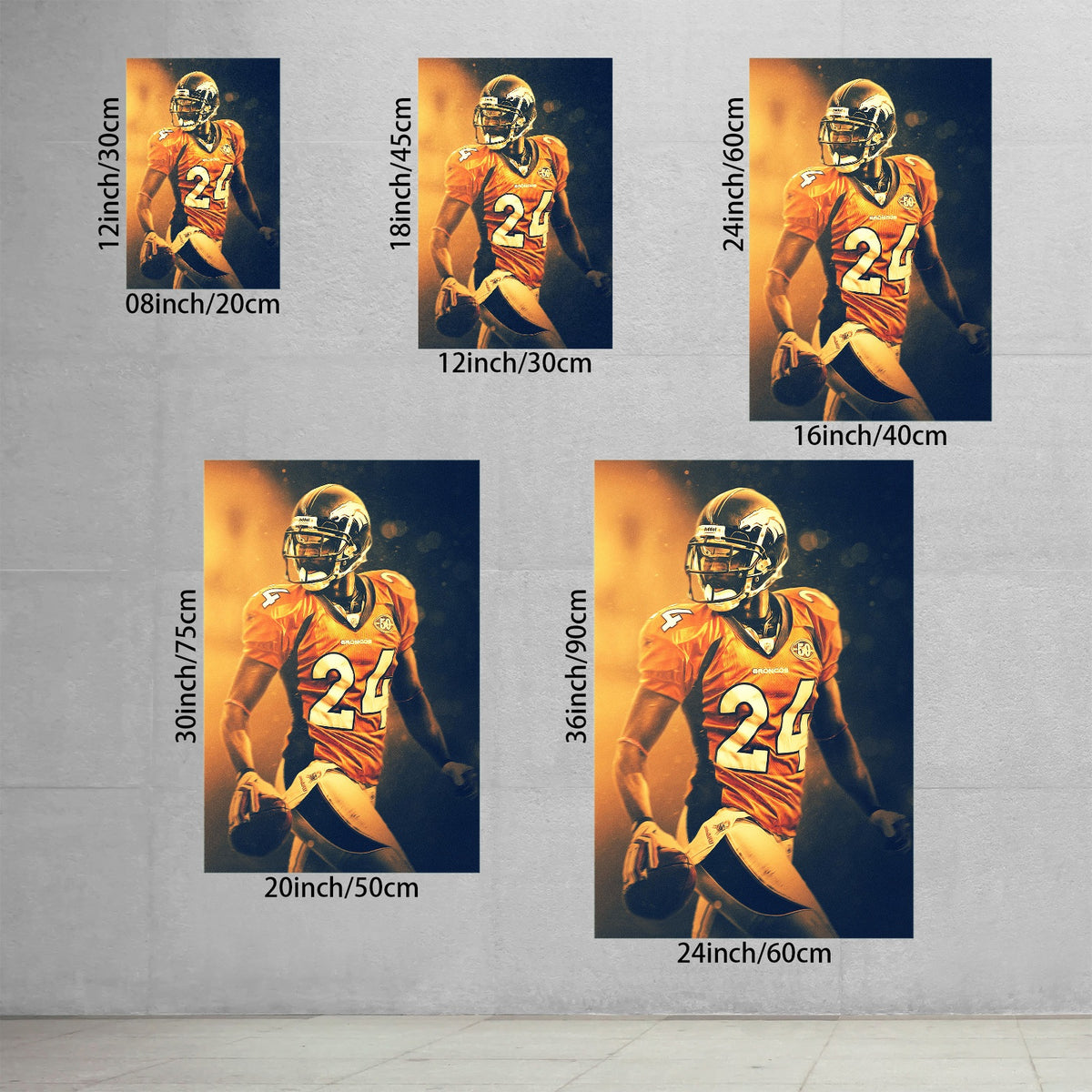 Champ Bailey Art Sports Decorative Poster School Dormitory 2 Canvas Wall Art Poster Decor Gift