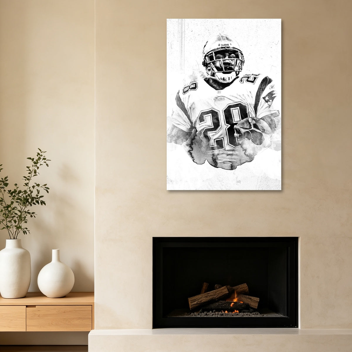 Corey Dillon Art Sports Decorative Poster School Dormitory 1 Canvas Wall Art Poster Decor Gift