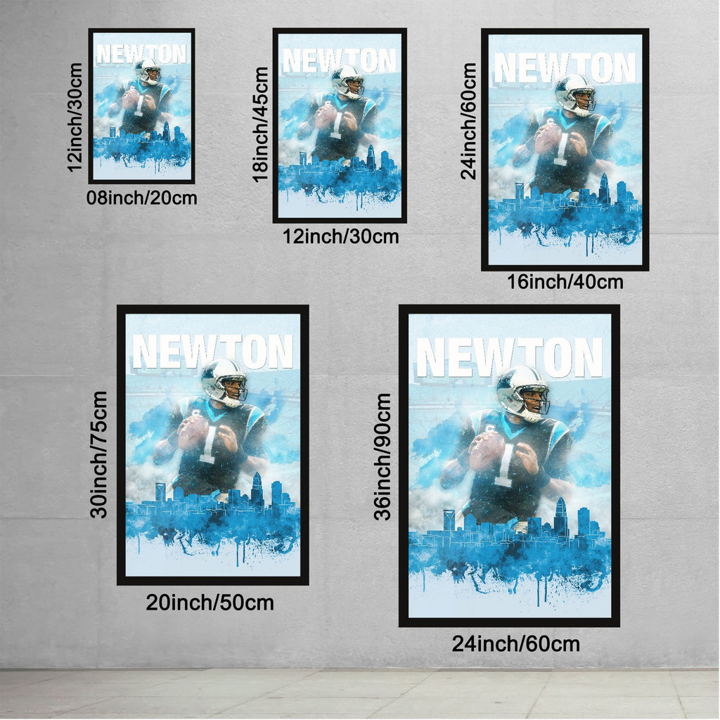 Cam Newton Sports Celebrity Art Deco Poster 4 Canvas Wall Art Poster Decor Gift