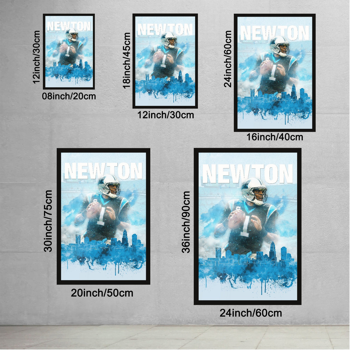 Cam Newton Sports Celebrity Art Deco Poster 4 Canvas Wall Art Poster Decor Gift