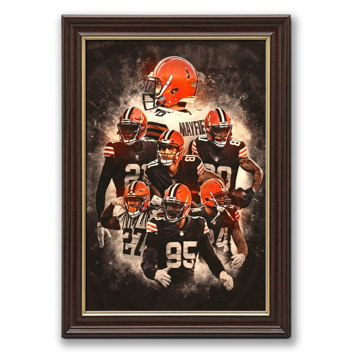Baker Mayfield Kareem Hunt Austin Hooper Denzel Ward Art Sports Decorative Poster School Dormitory 1 Canvas Wall Art Poster Decor Gift