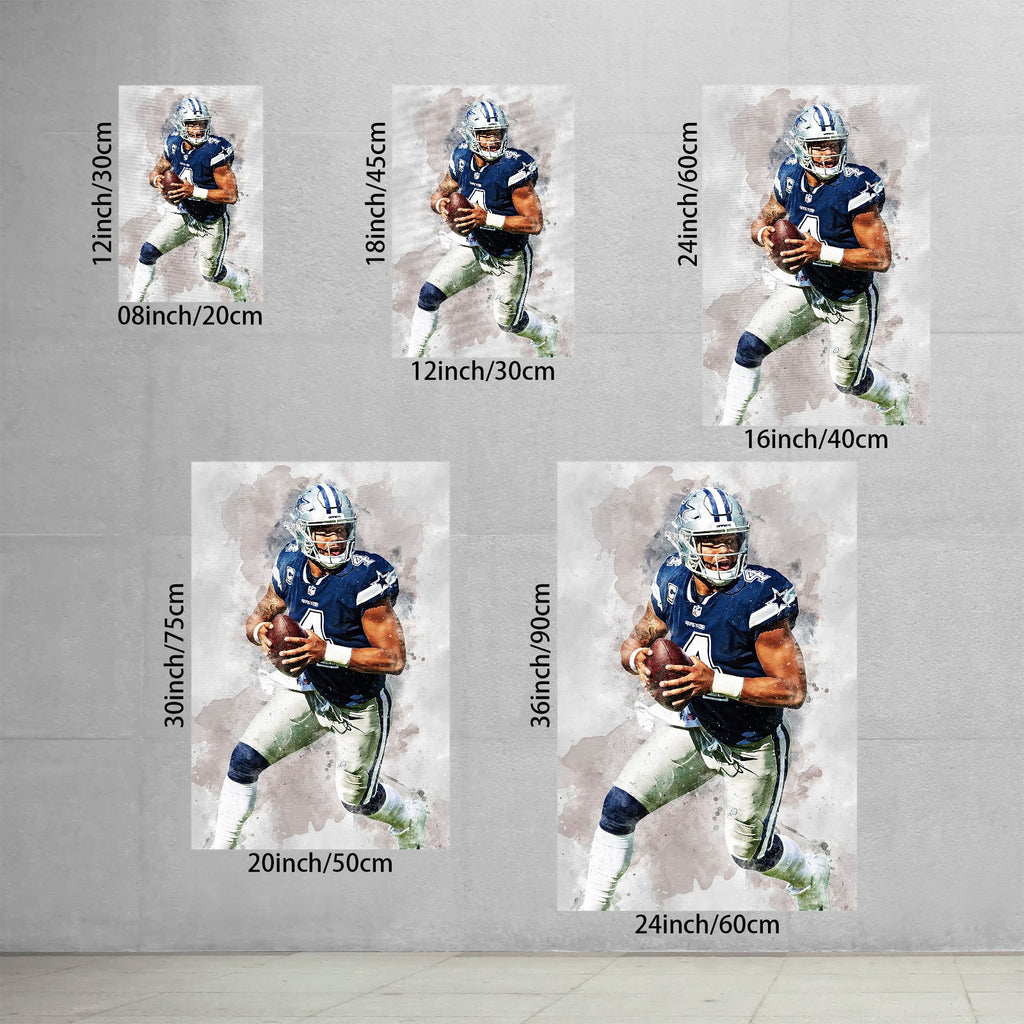 Dak Prescott 1Celebrity Sports Art Poster School Dining Room Decoration 0 Canvas Wall Art Poster Decor Gift