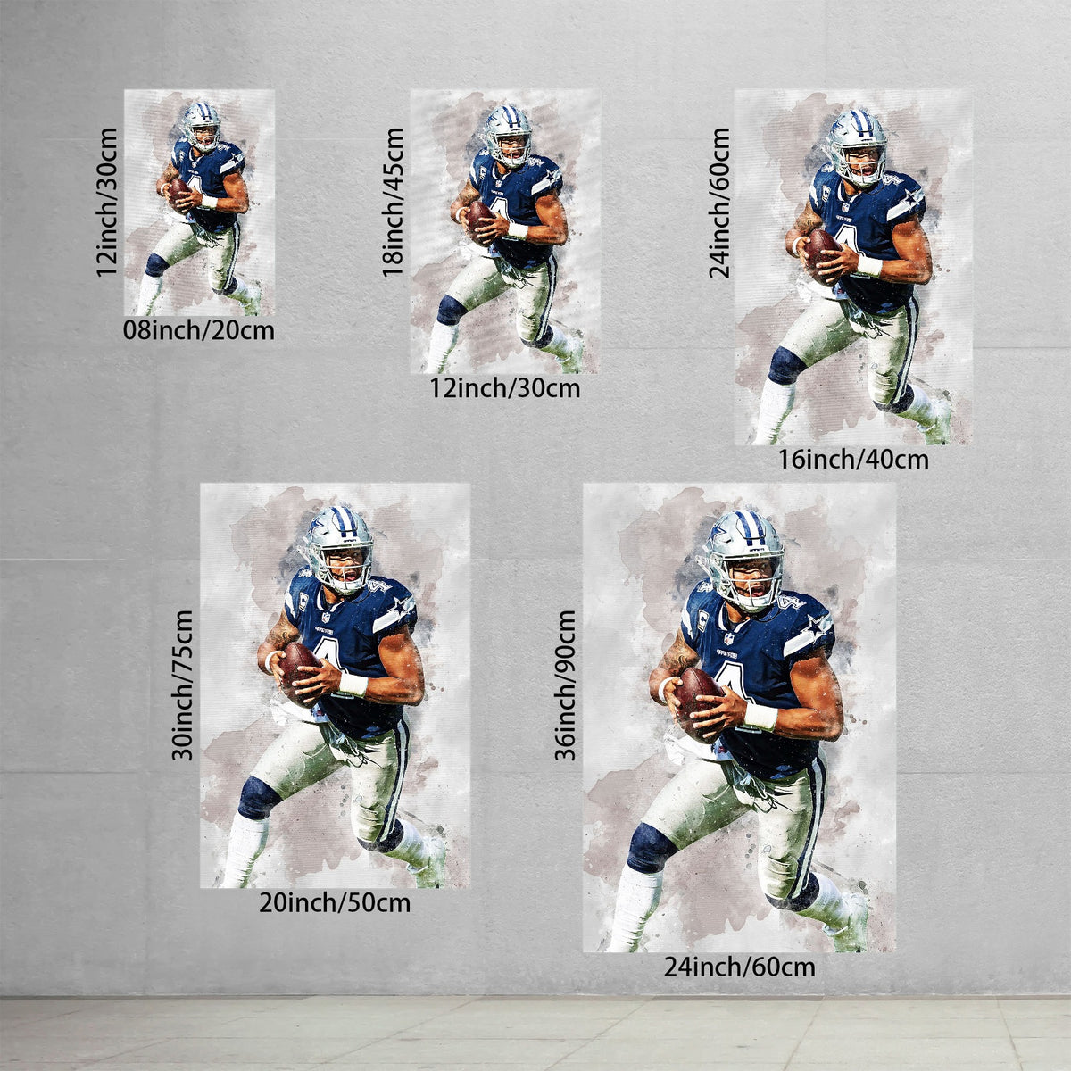 Dak Prescott 1Celebrity Sports Art Poster School Dining Room Decoration 0 Canvas Wall Art Poster Decor Gift