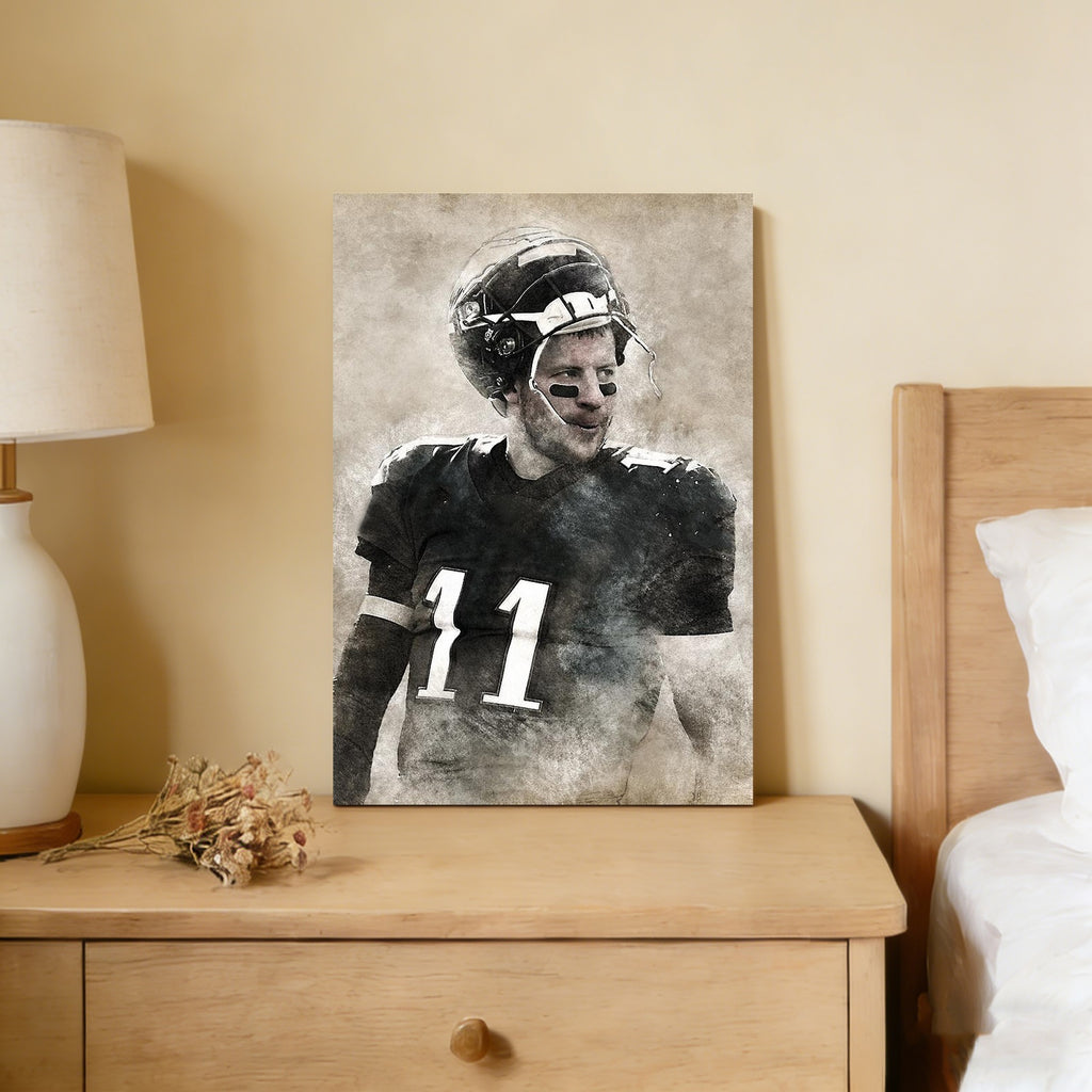 Carson Wentz Sports Celebrity Art Deco Poster 1 Canvas Wall Art Poster Decor Gift