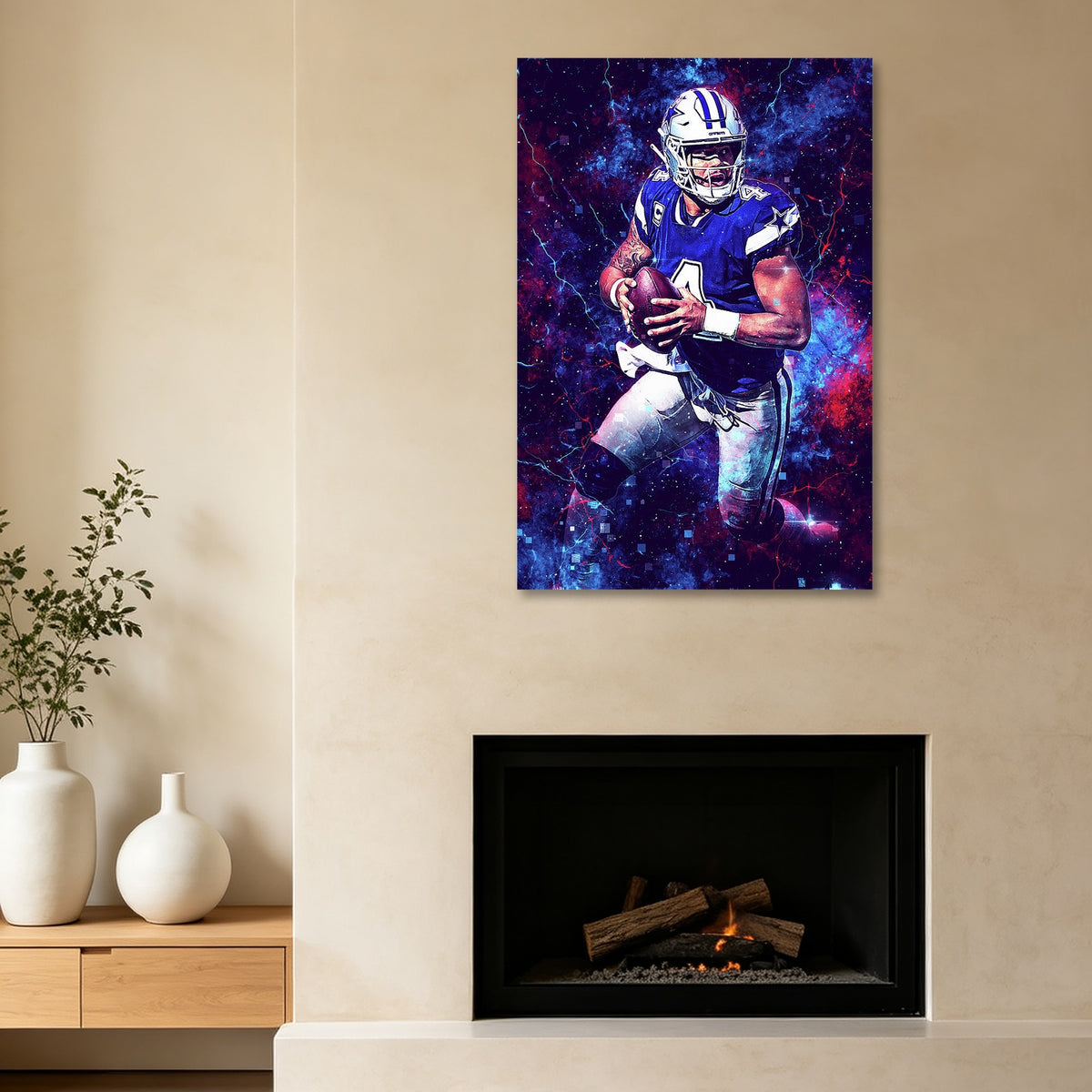 Dak Prescott Sports Celebrity Art Deco Poster 3 Canvas Wall Art Poster Decor Gift