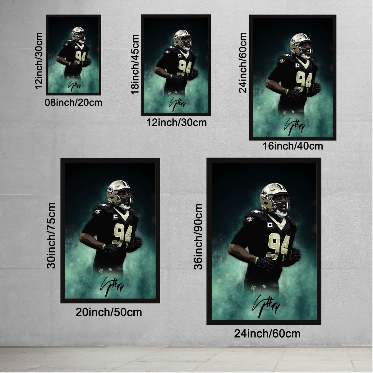 Cameron Jordan Celebrity Sports Art Poster School Dining Room Decoration 5 Canvas Wall Art Poster Decor Gift