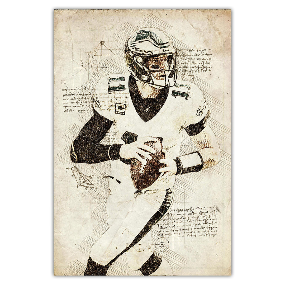 Carson Wentz Sports Celebrity Art Deco Poster 5 Canvas Wall Art Poster Decor Gift