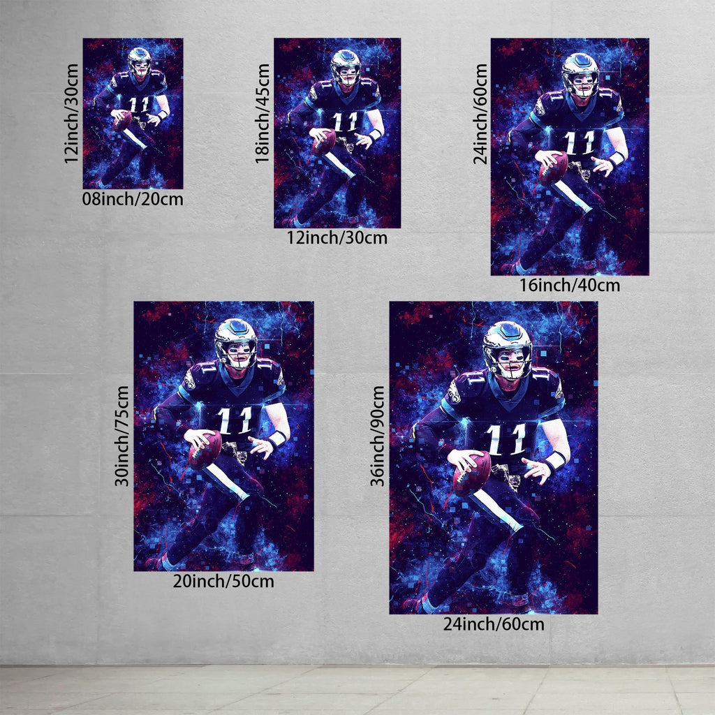 Carson Wentz Sports Celebrity Art Deco Poster 3 Canvas Wall Art Poster Decor Gift