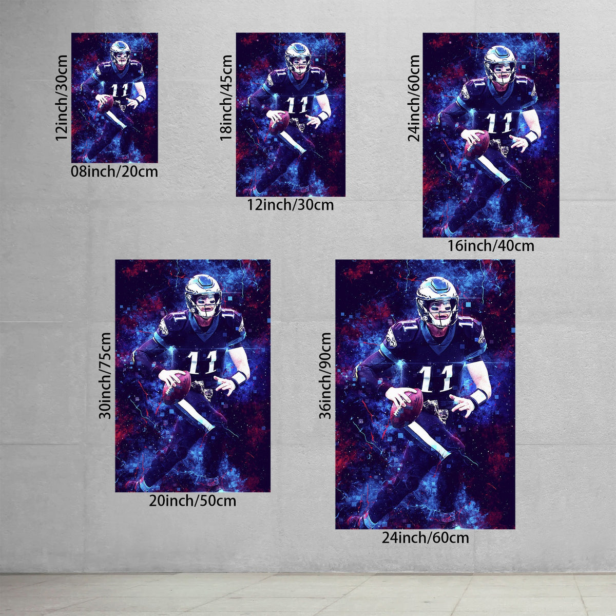 Carson Wentz Sports Celebrity Art Deco Poster 3 Canvas Wall Art Poster Decor Gift