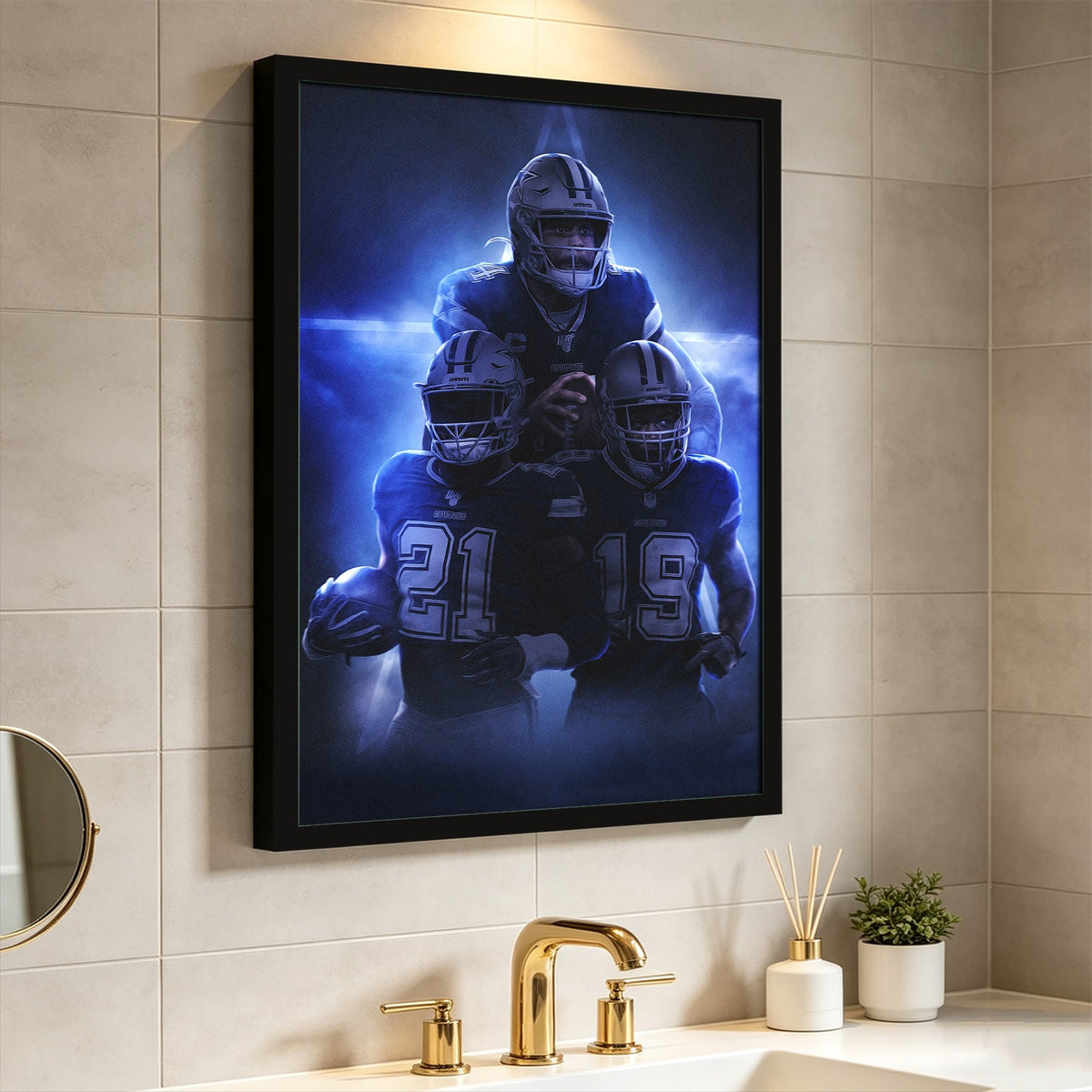 Dak Prescott Amari Cooper Ezekiel Elliott Art Sports Decorative Poster School Dormitory 3 Canvas Wall Art Poster Decor Gift