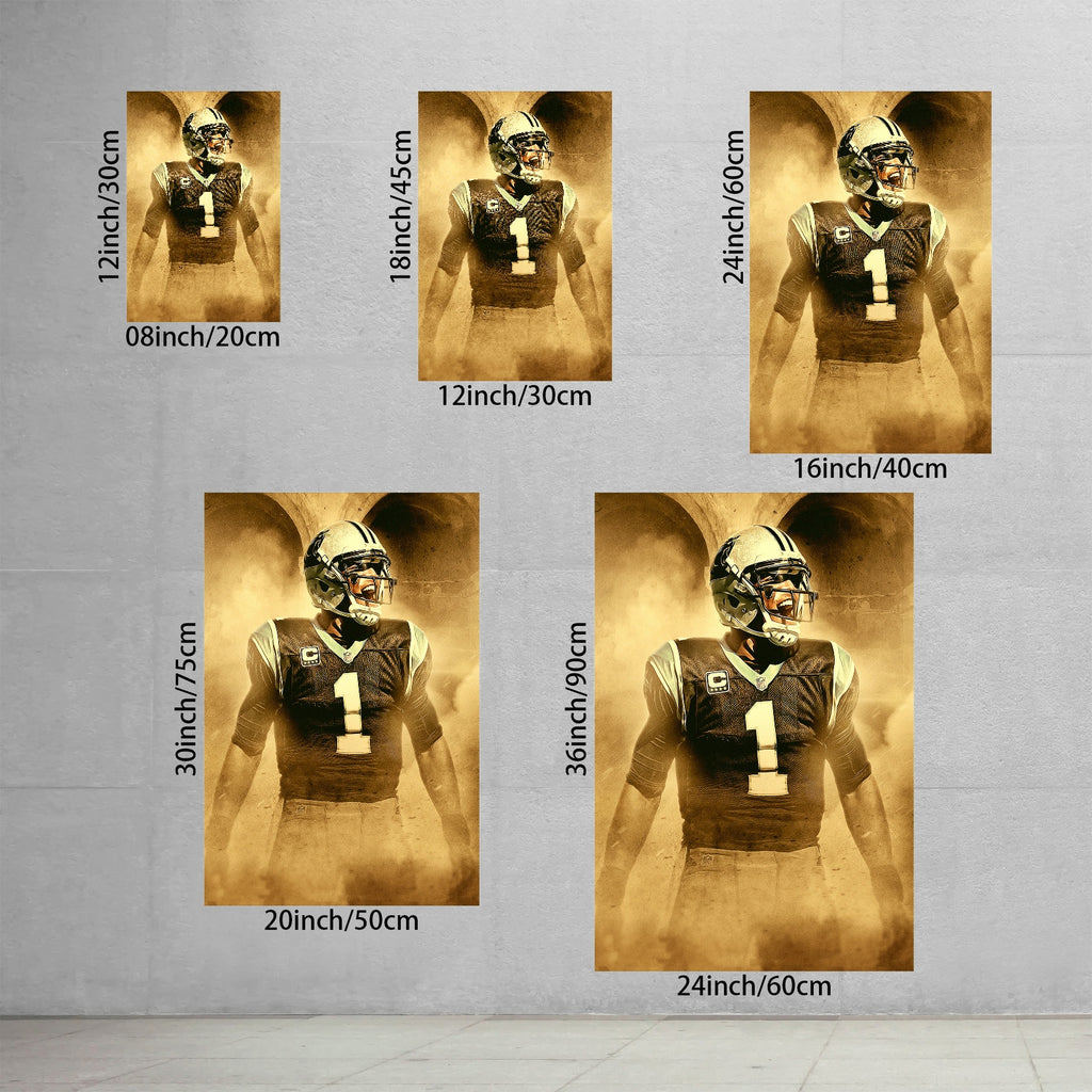 Cam Newton Art Sports Decorative Poster School Dormitory 9 Canvas Wall Art Poster Decor Gift