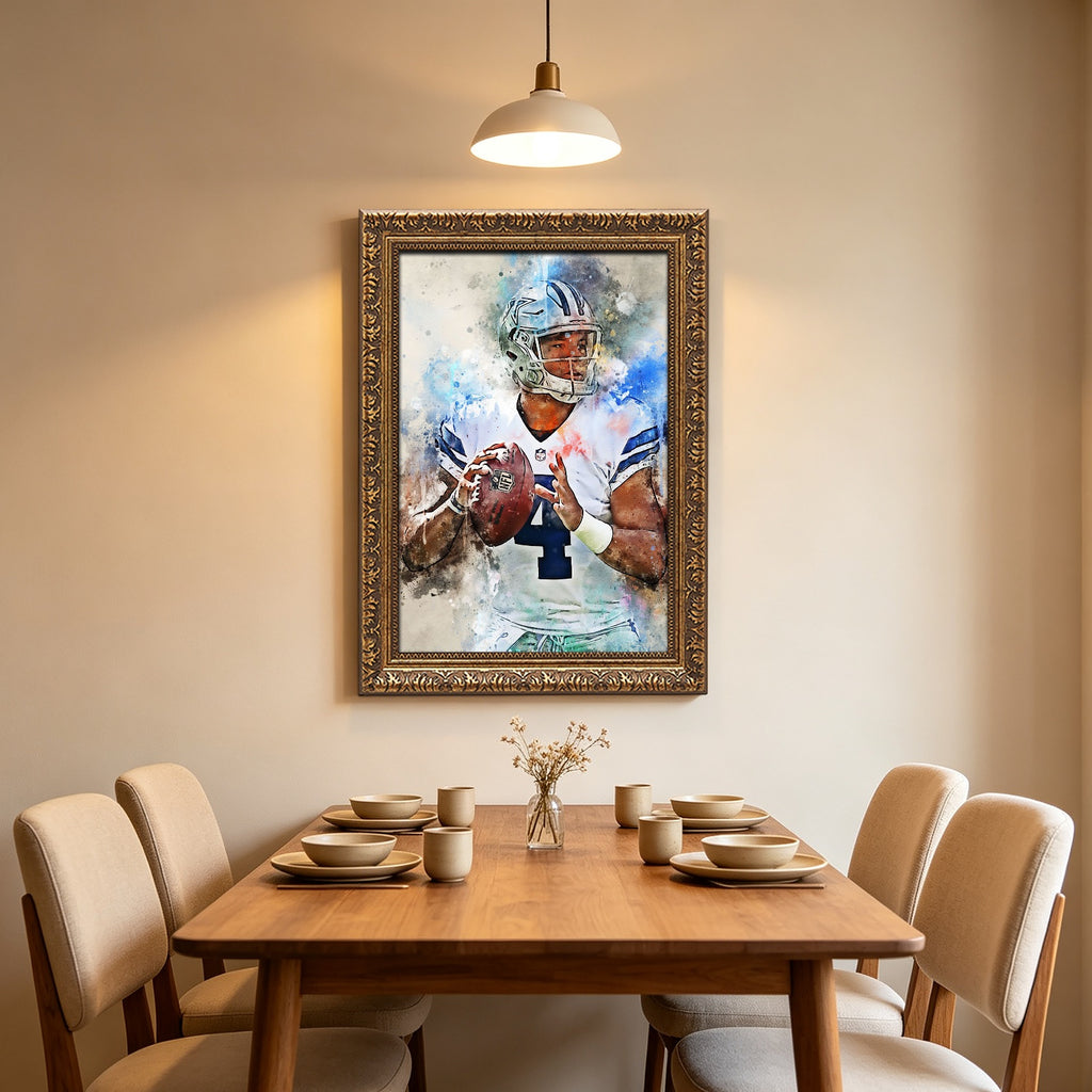 Dak Prescott Celebrity Sports Art Poster School Dining Room Decoration 5 Canvas Wall Art Poster Decor Gift