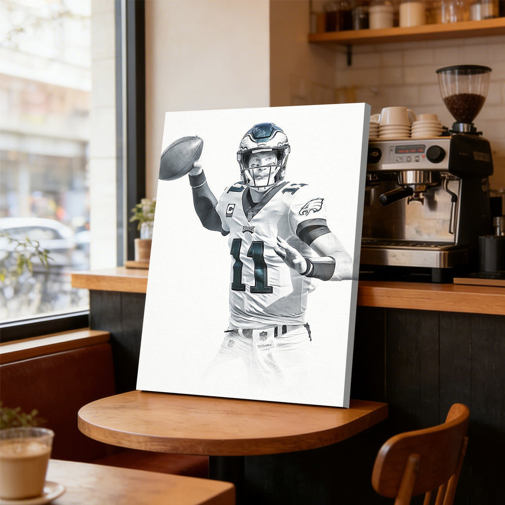 Carson Wentz Art Sports Decorative Poster School Dormitory 9 Canvas Wall Art Poster Decor Gift