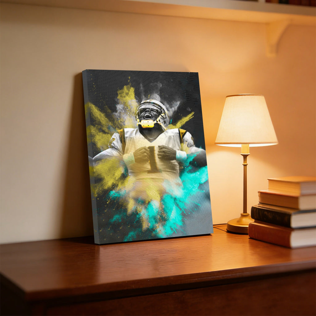 Cam Newton Sports Celebrity Art Deco Poster 3 Canvas Wall Art Poster Decor Gift