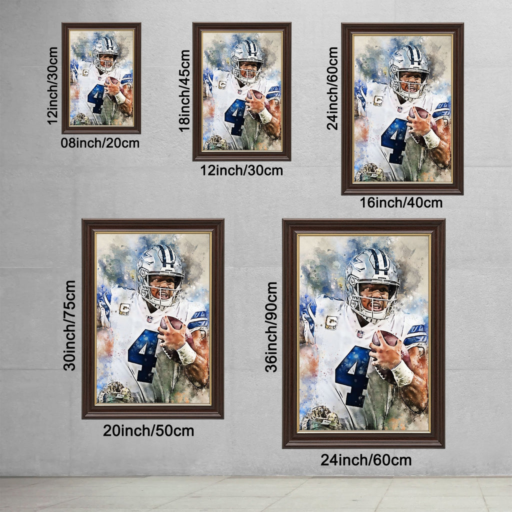 Dak Prescott Celebrity Sports Art Poster School Dining Room Decoration 0 Canvas Wall Art Poster Decor Gift