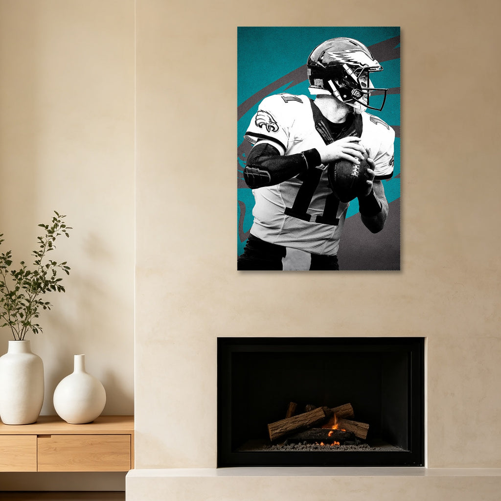 Carson Wentz Celebrity Sports Art Poster School Dining Room Decoration 1 Canvas Wall Art Poster Decor Gift