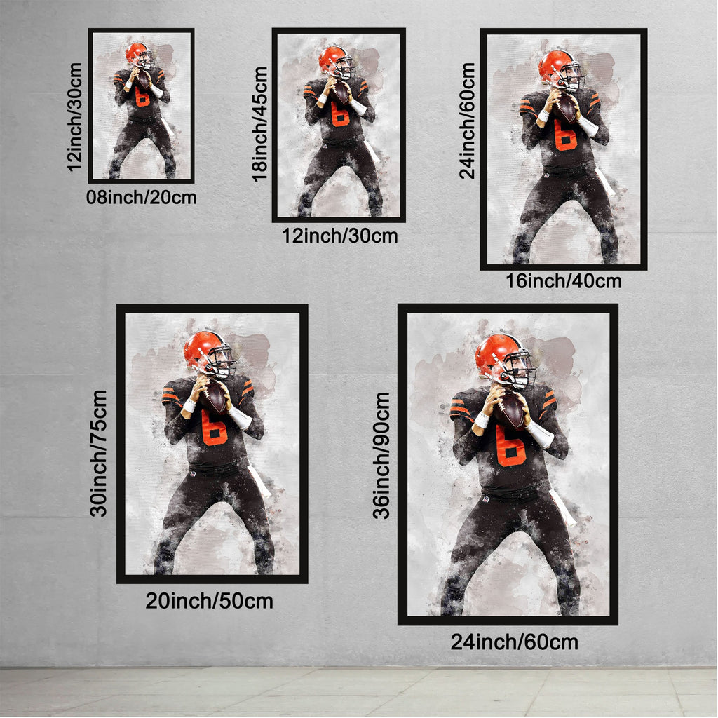 Baker Mayfield Celebrity Sports Art Poster School Dining Room Decoration 6 Canvas Wall Art Poster Decor Gift