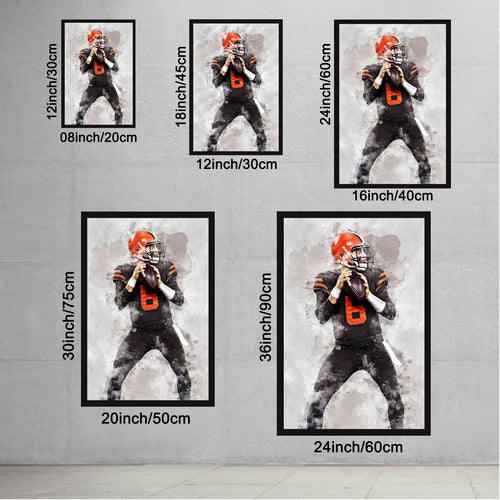 Baker Mayfield Celebrity Sports Art Poster School Dining Room Decoration 6 Canvas Wall Art Poster Decor Gift