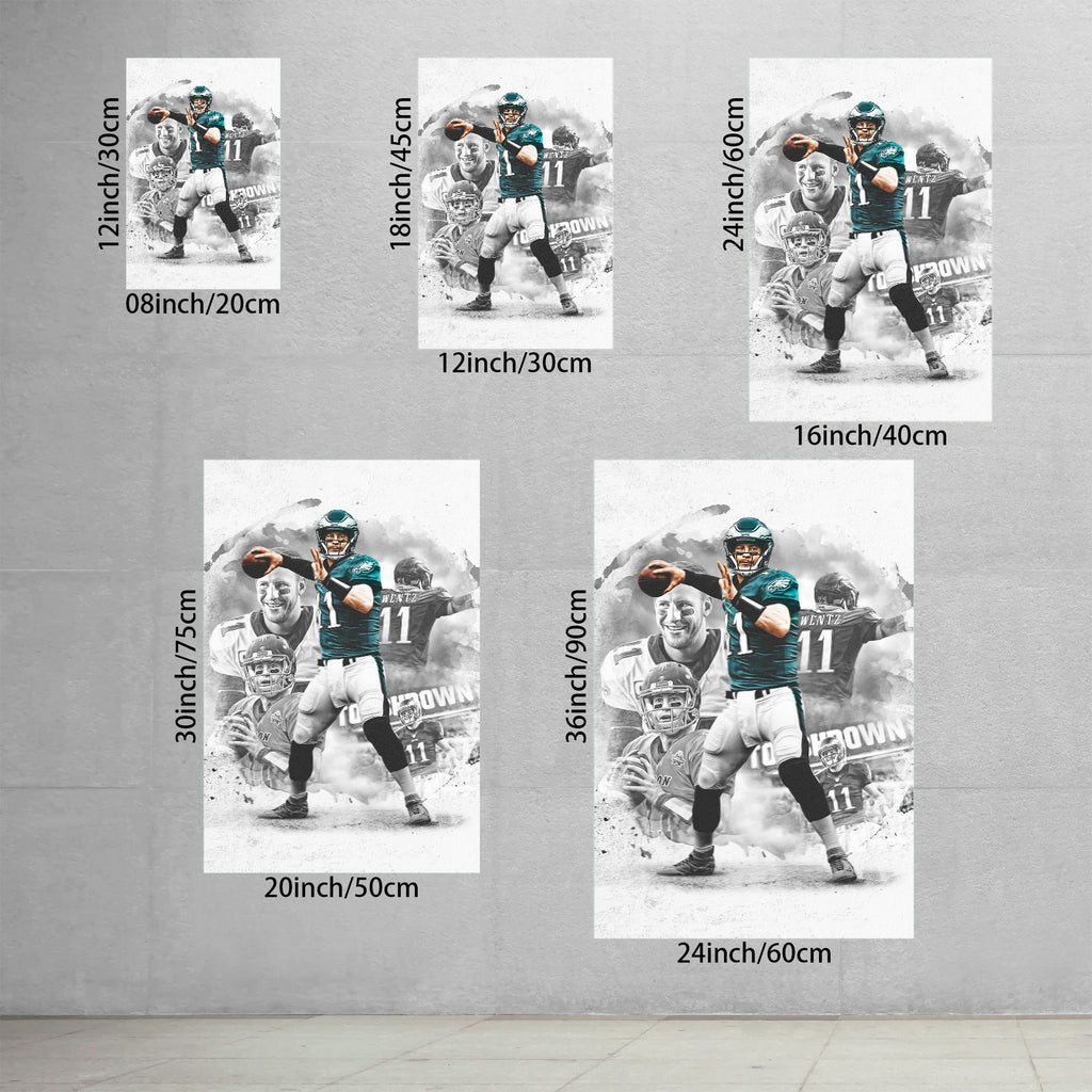 Carson Wentz Art Sports Decorative Poster School Dormitory 1 Canvas Wall Art Poster Decor Gift