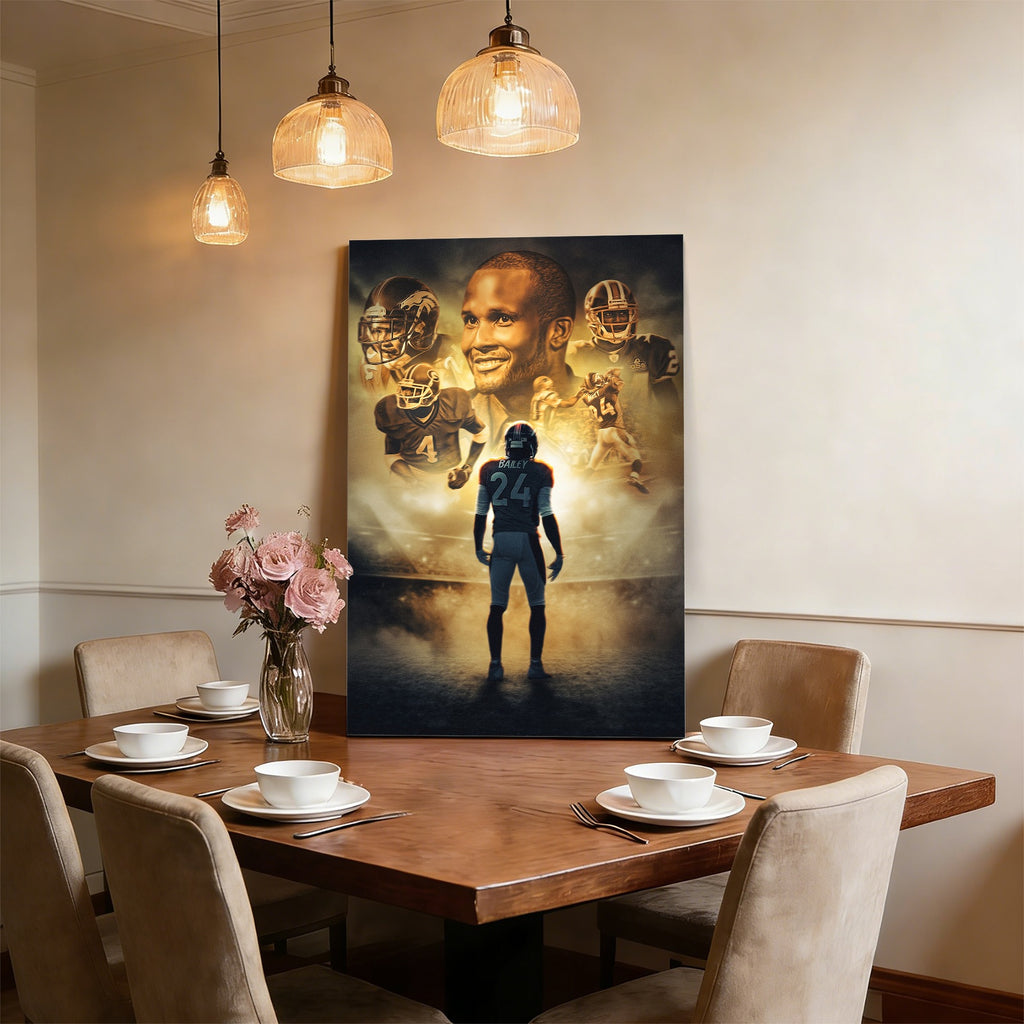 Champ Bailey Art Sports Decorative Poster School Dormitory 7 Canvas Wall Art Poster Decor Gift