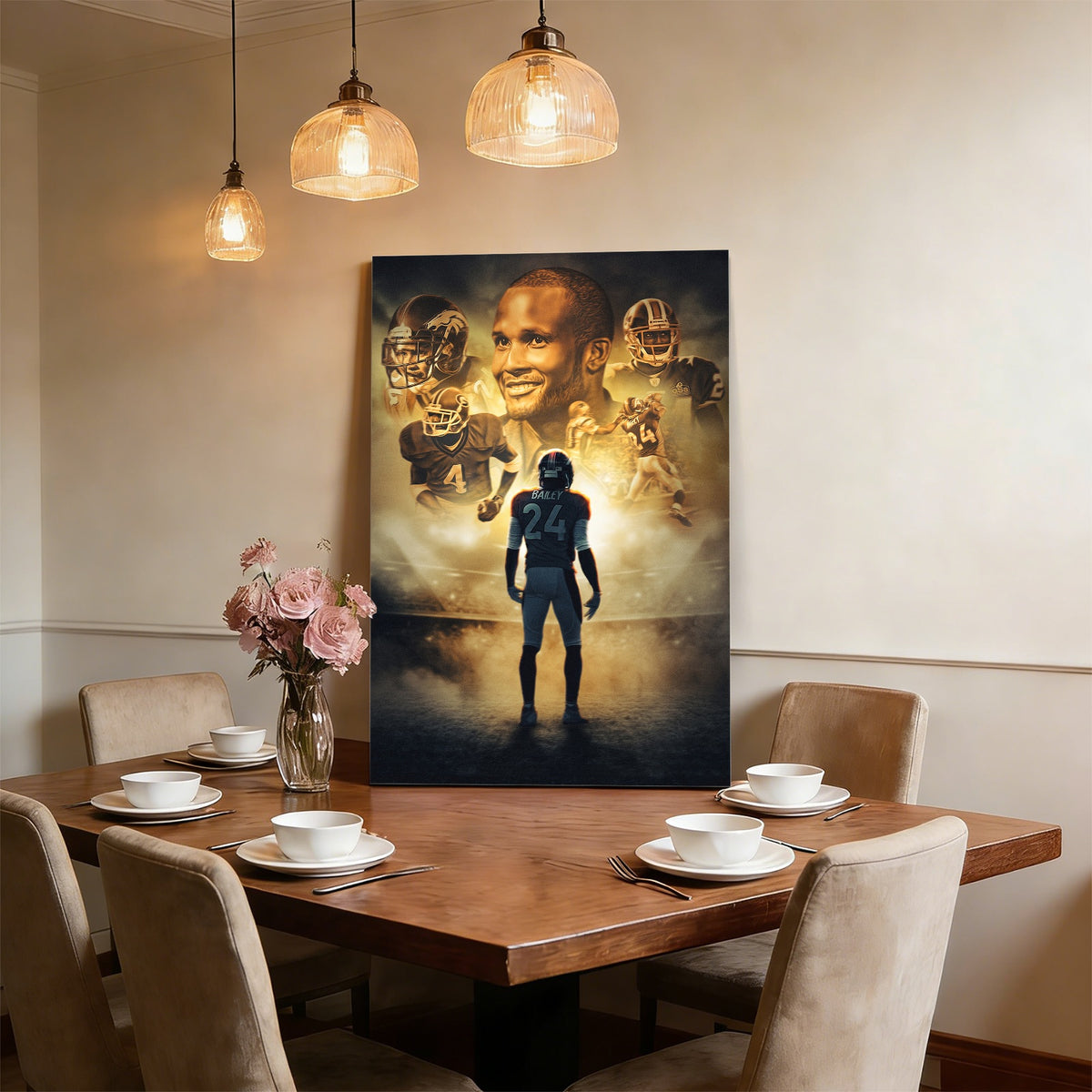Champ Bailey Art Sports Decorative Poster School Dormitory 7 Canvas Wall Art Poster Decor Gift