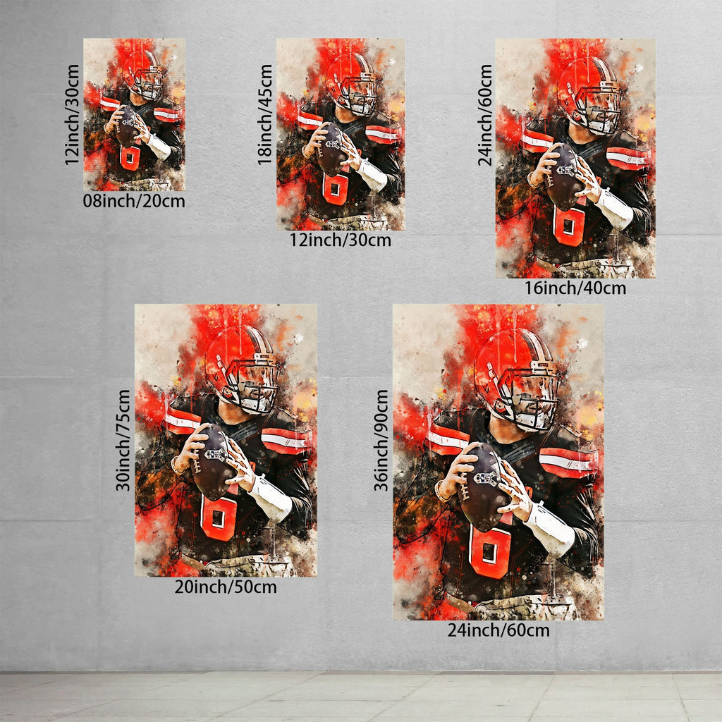 Baker Mayfield Celebrity Sports Art Poster School Dining Room Decoration 10 Canvas Wall Art Poster Decor Gift