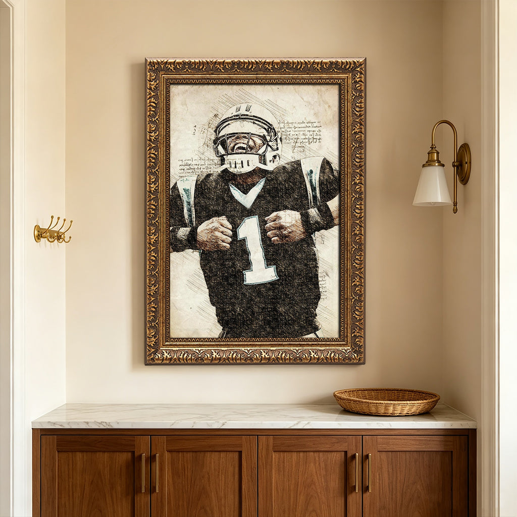 Cam Newton Sports Celebrity Art Deco Poster 8 Canvas Wall Art Poster Decor Gift