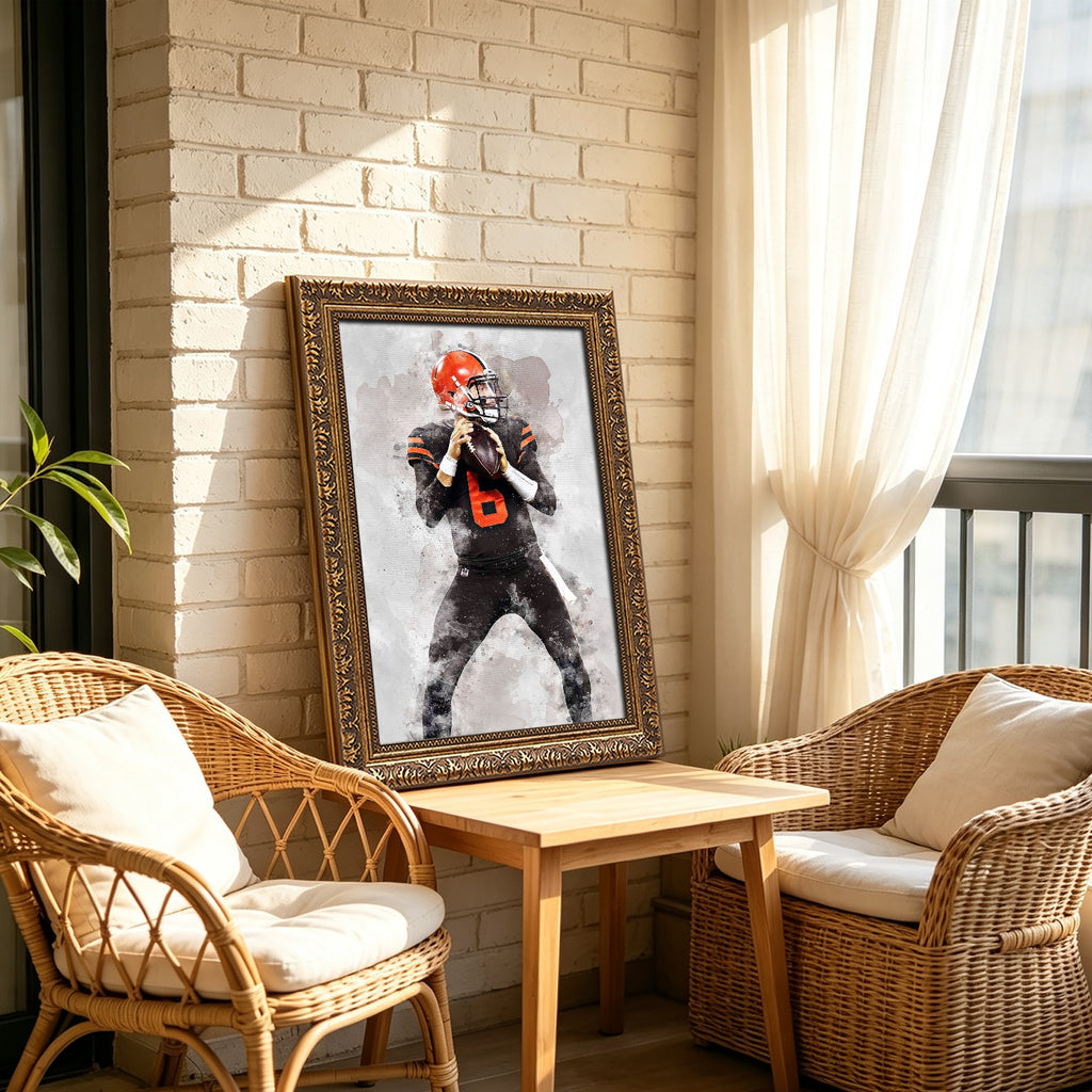 Baker Mayfield Celebrity Sports Art Poster School Dining Room Decoration 6 Canvas Wall Art Poster Decor Gift